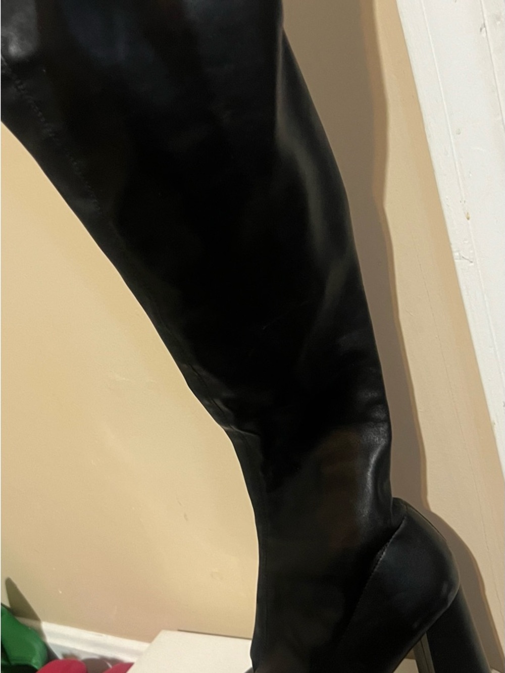 Forever 21 Black Over-the-Knee Block Heel Boots